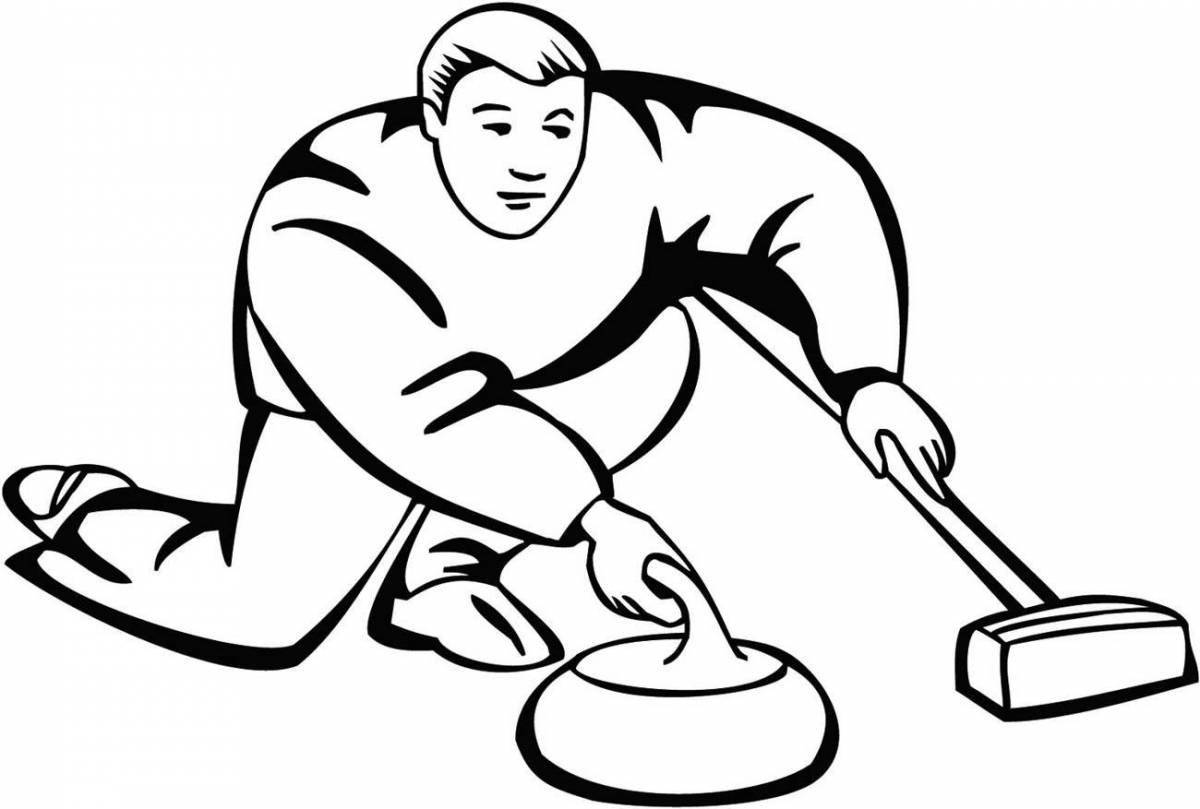 Playful curling coloring page
