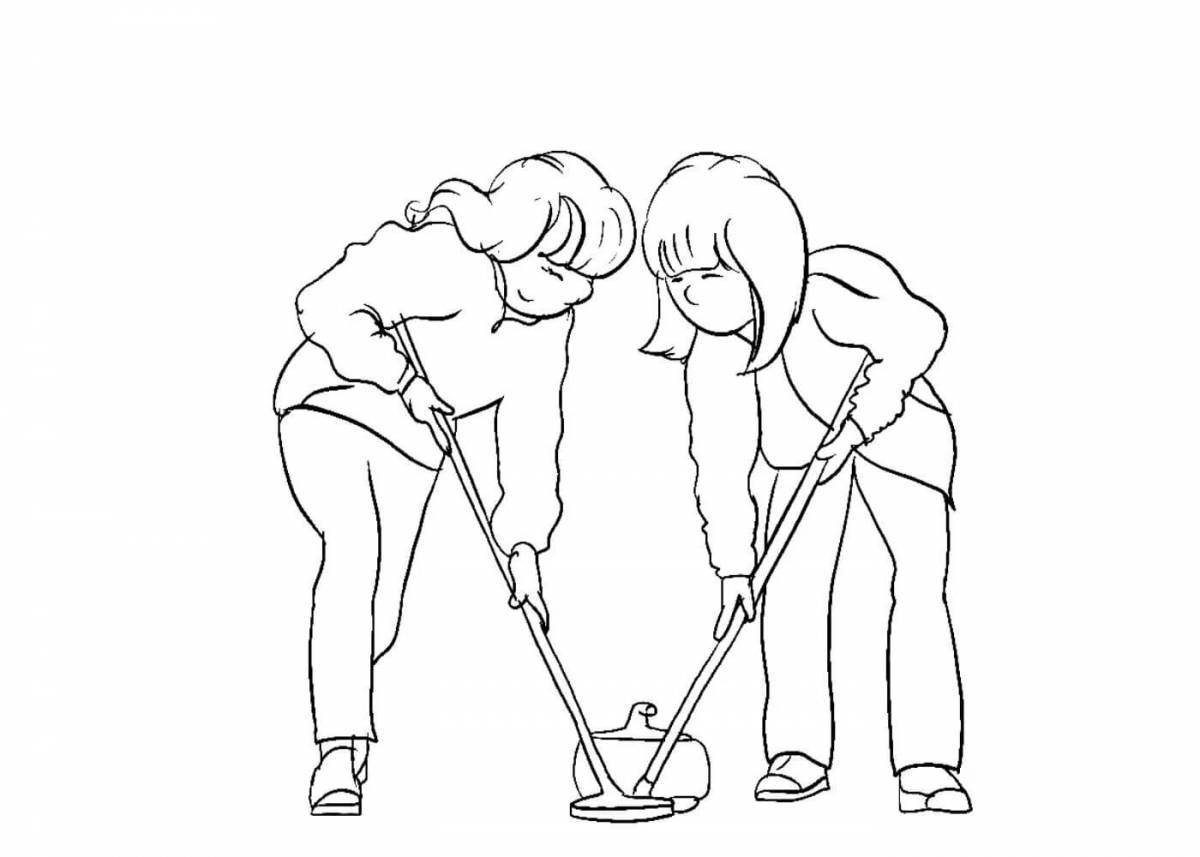 Coloring page glamor curling