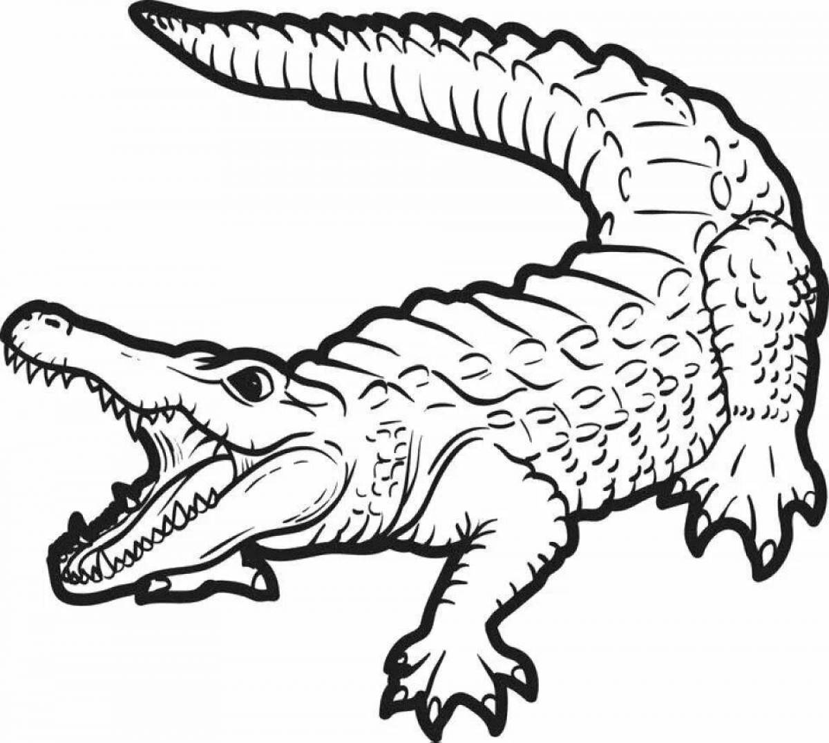 Cunning crocodile coloring page