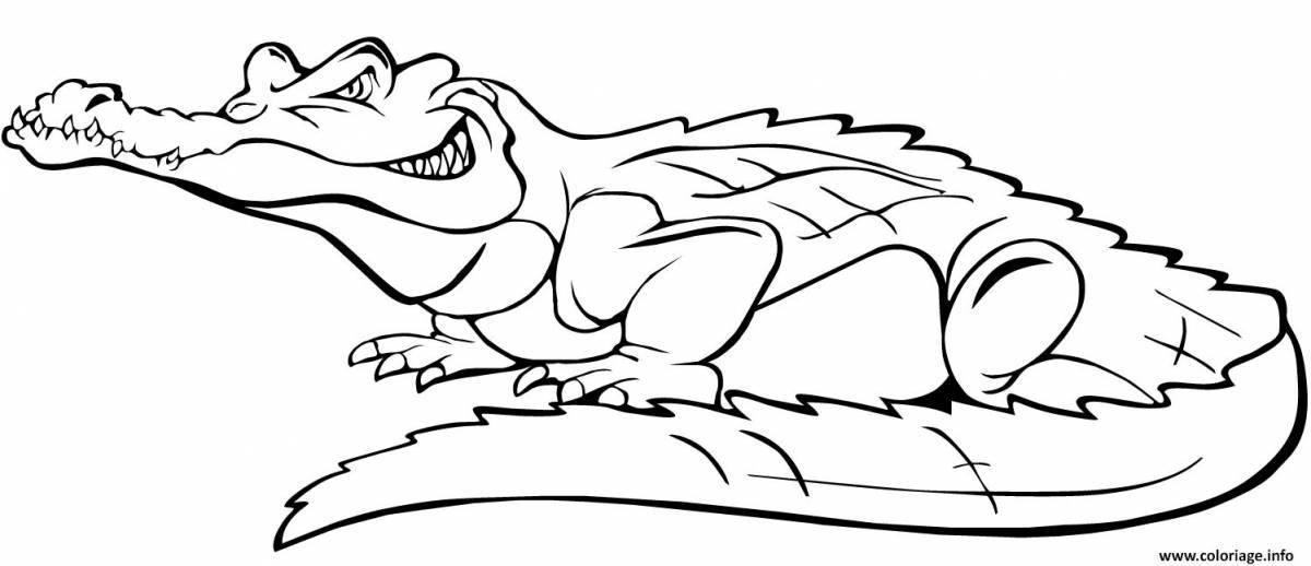 Naughty crocodile coloring page