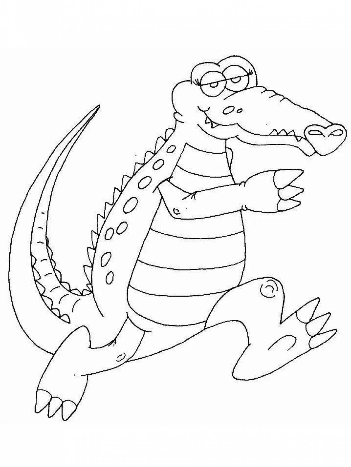 Coloring book cheeky crocodile