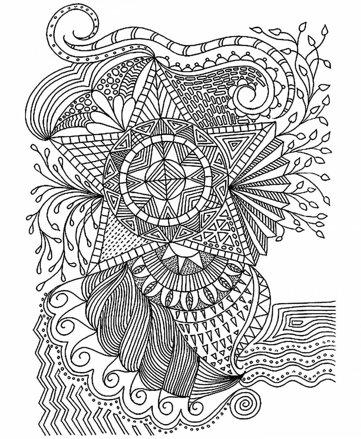 Blissful coloring meditation page