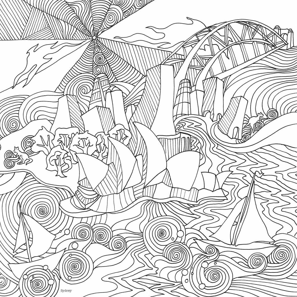 Inspirational coloring book, meditation page