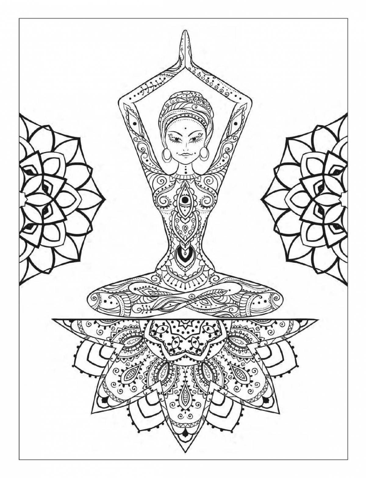 Bright coloring meditation page