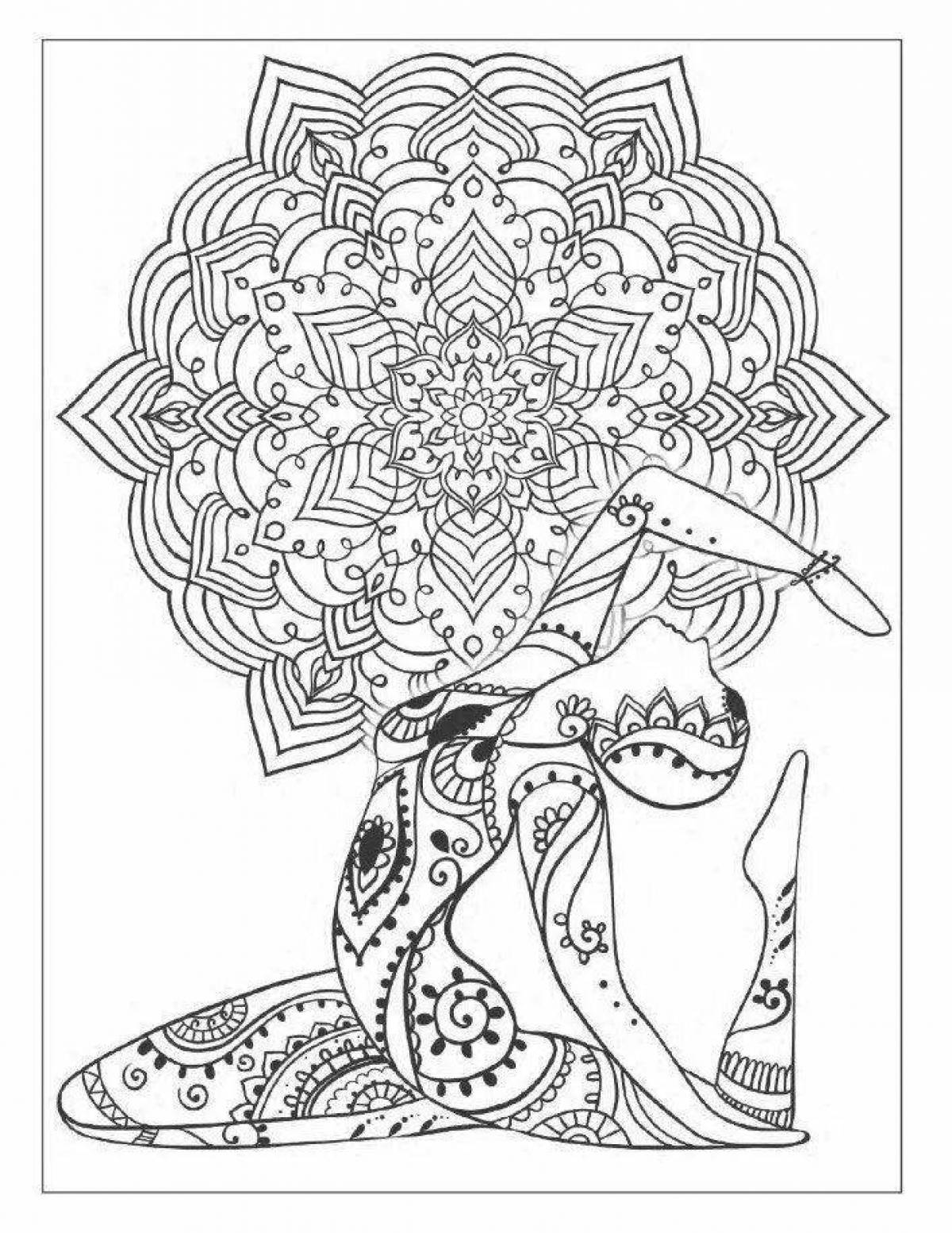 Exciting coloring meditation page