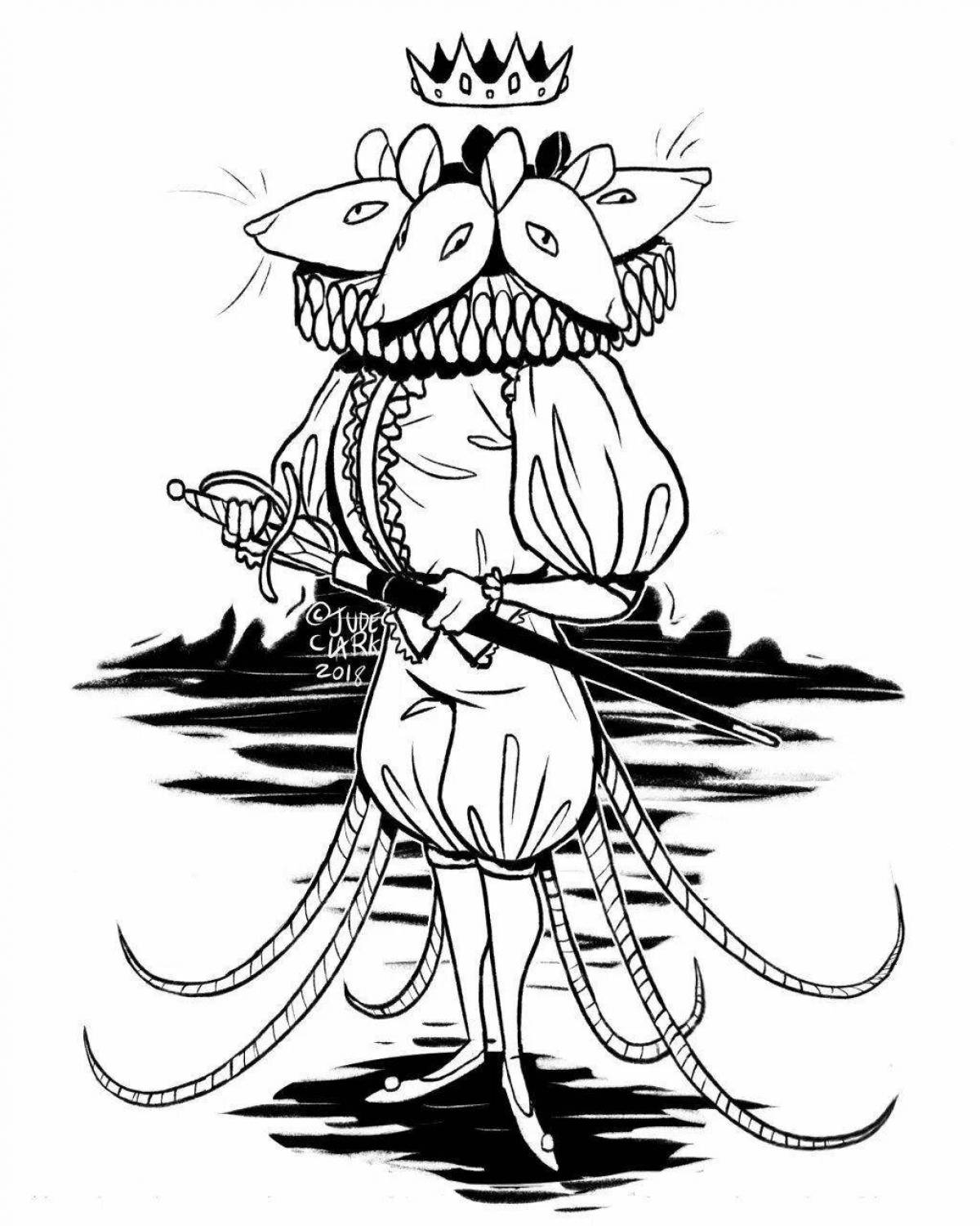 Coloring page adorable mouse king