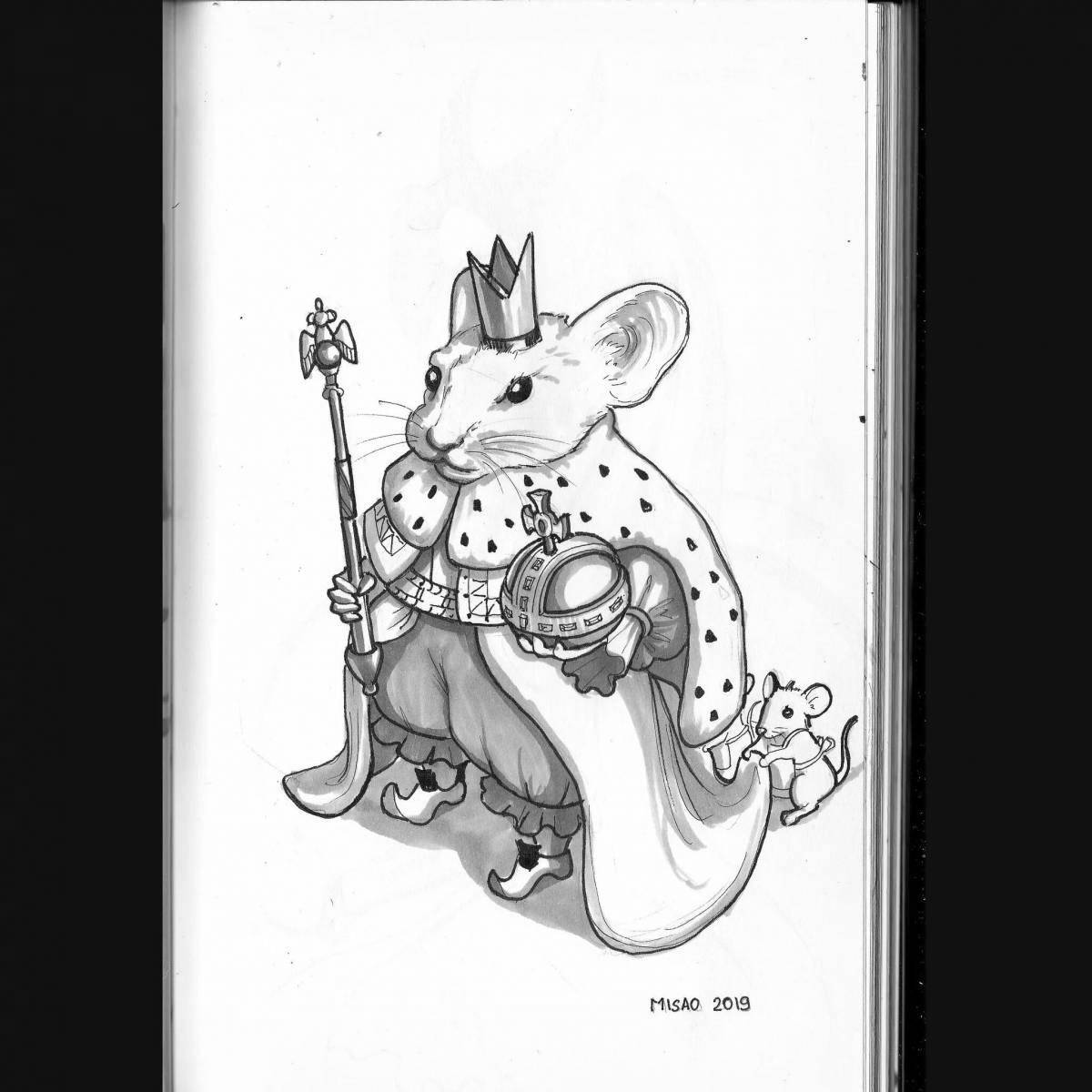Impressive mouse king coloring page