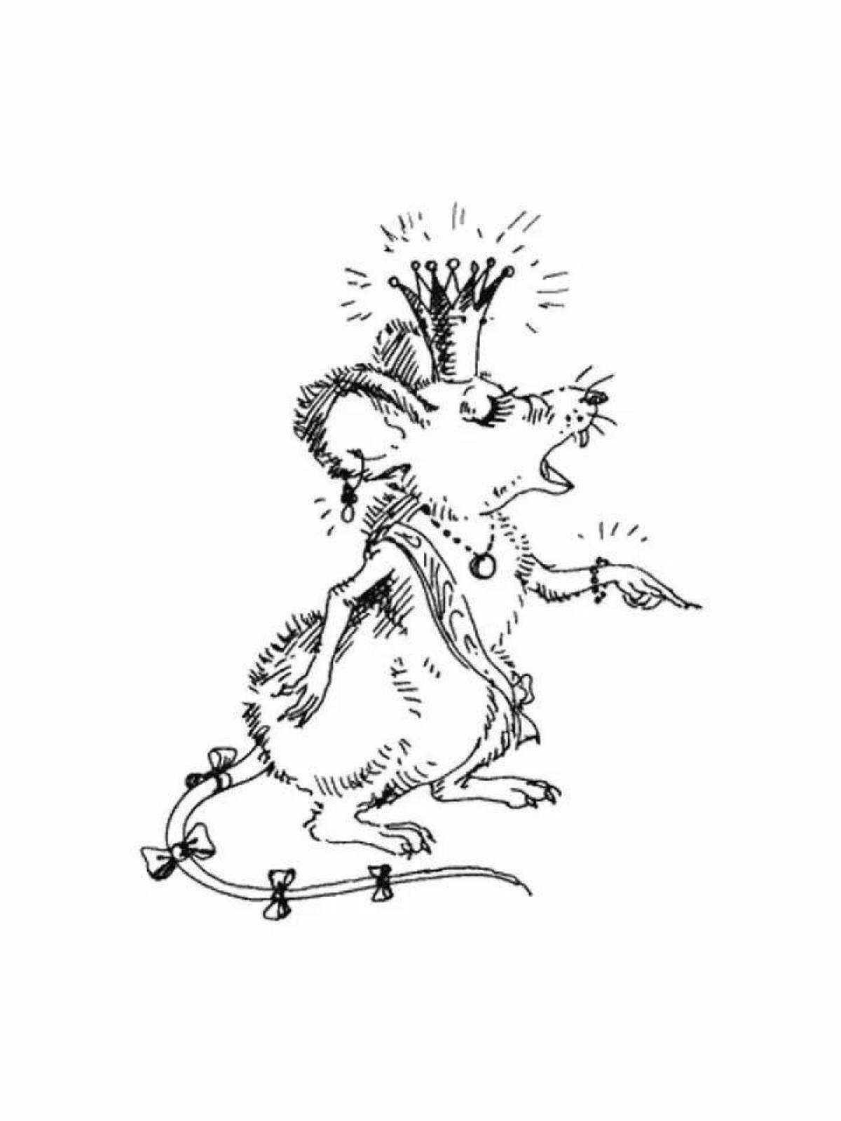 Humorous mouse king coloring page