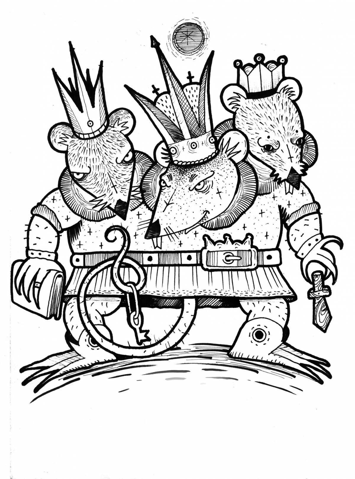 Coloring book clever mouse king