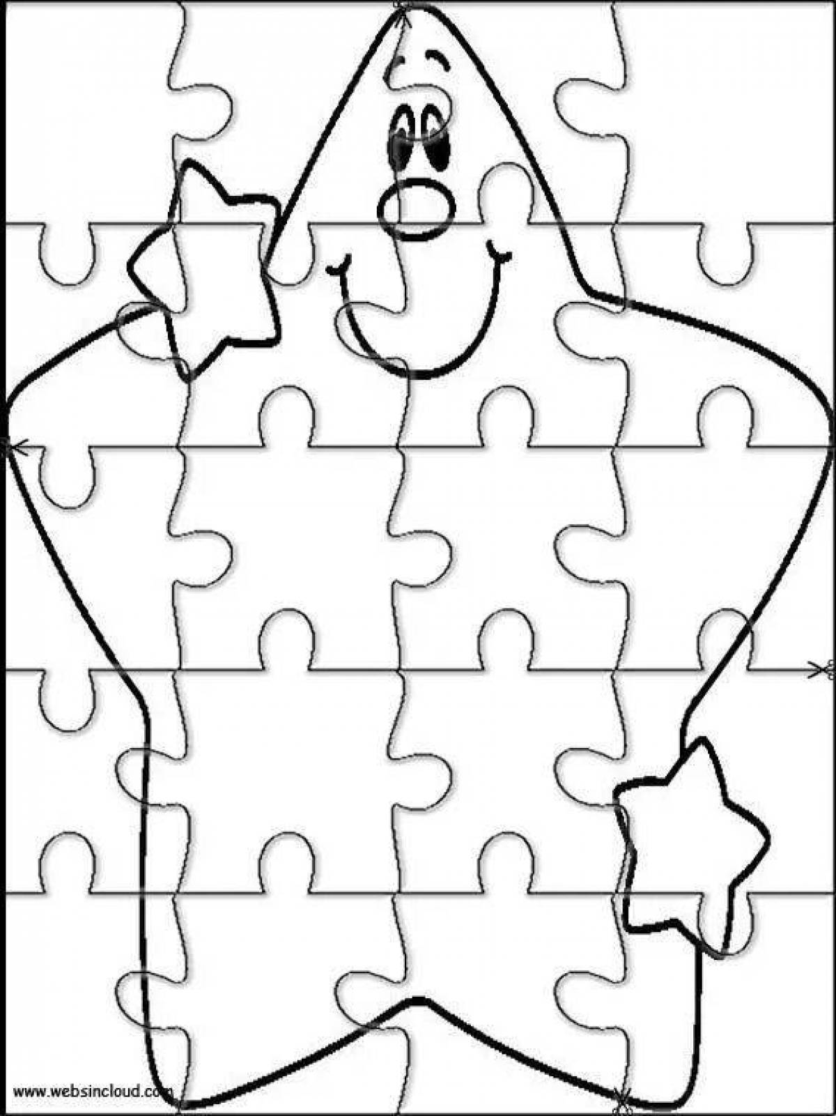 Colorful puzzle coloring pages