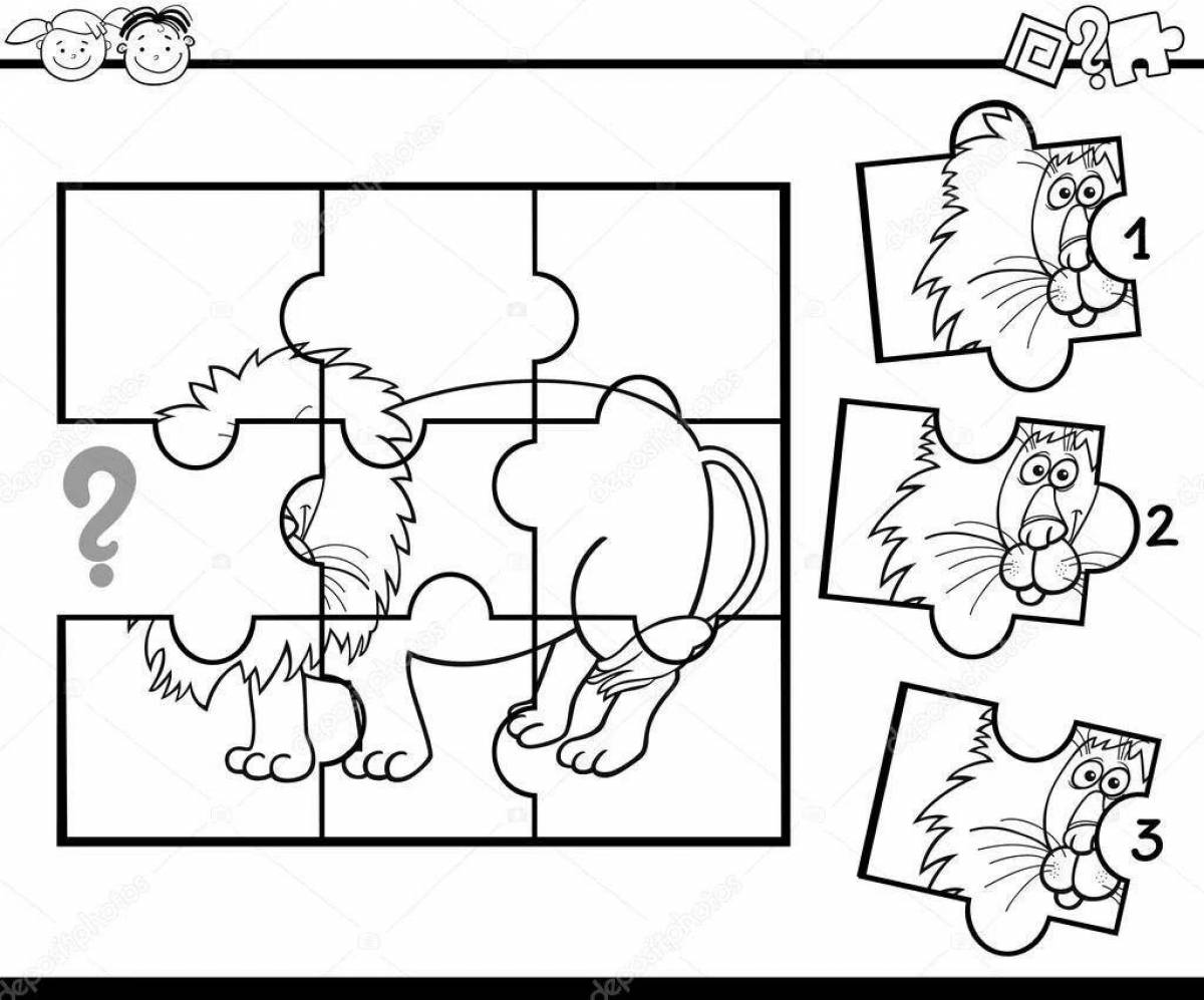 Exciting puzzle coloring pages