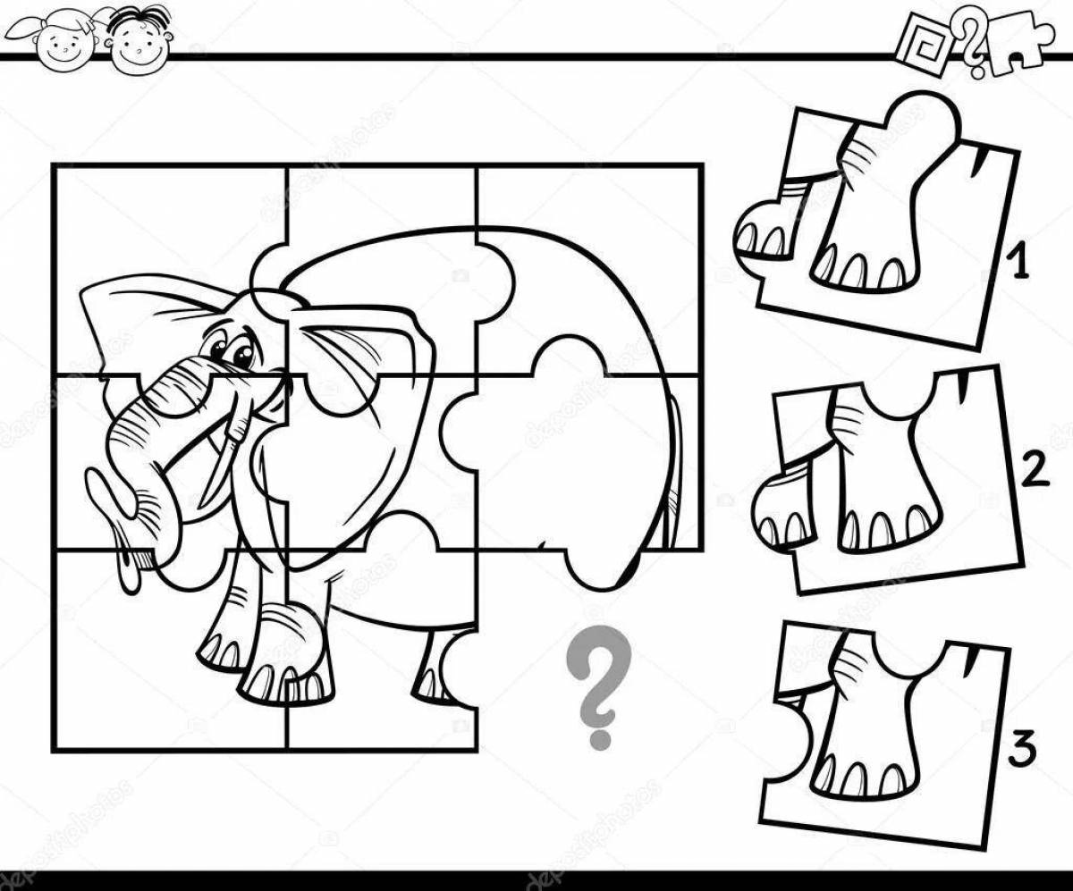 Educational puzzle coloring pages