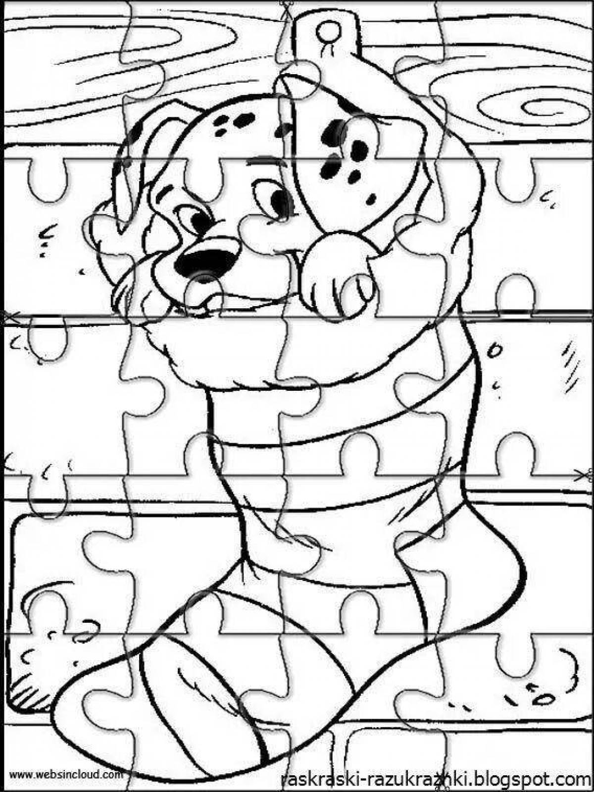 Adorable puzzle coloring pages
