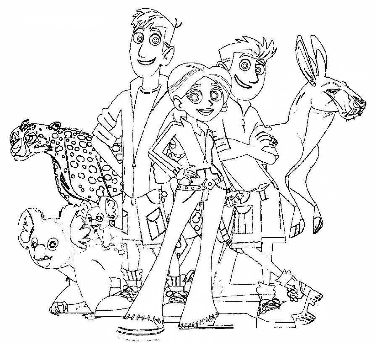 Animated kratt brothers coloring page