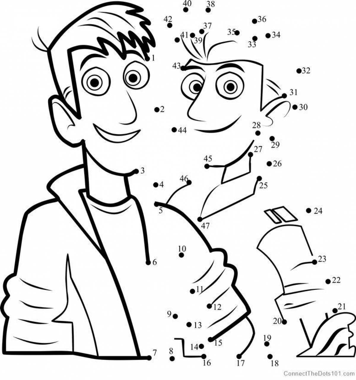 Playful kratt brothers coloring page