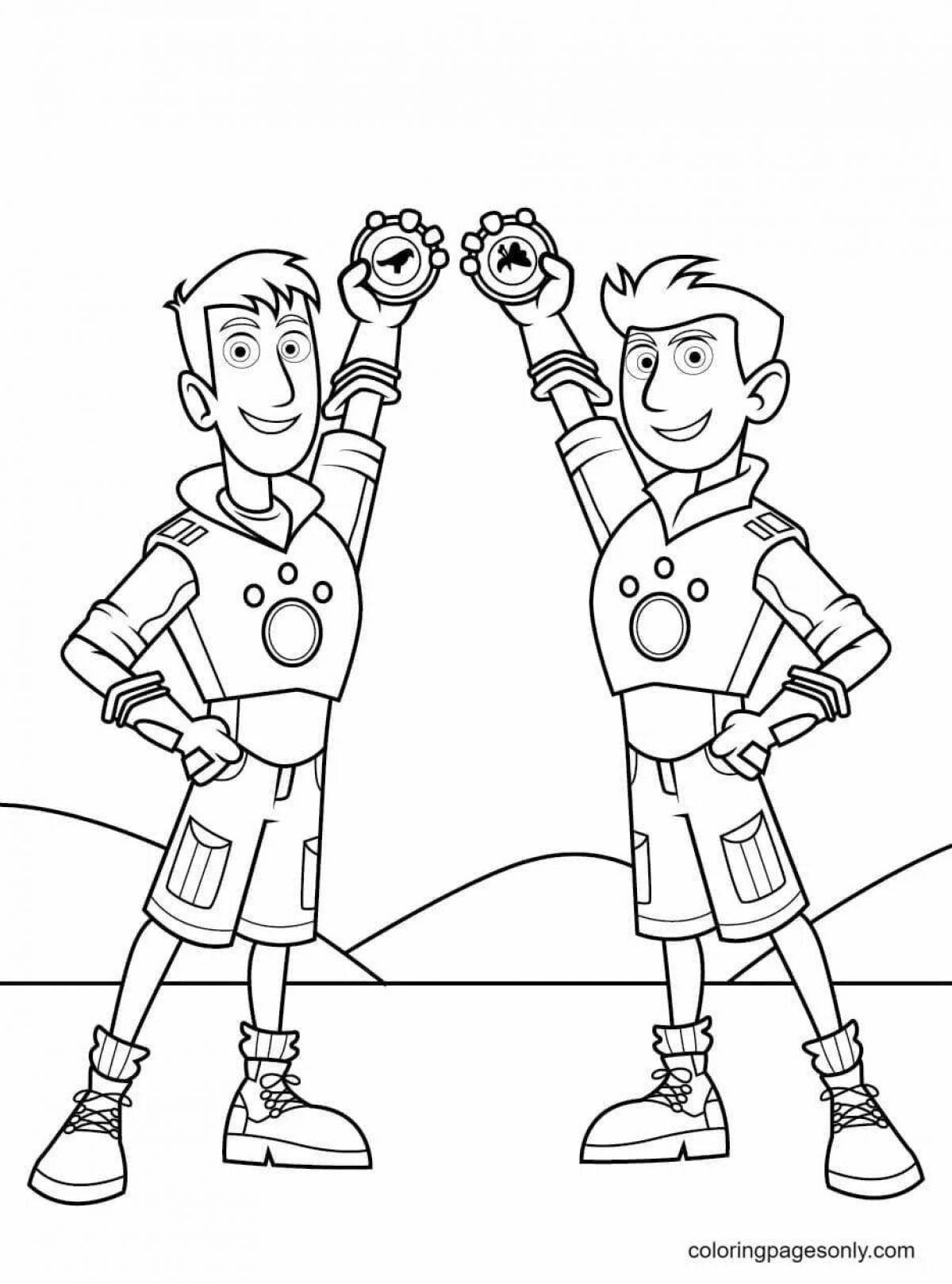 The kratt brothers' colorful coloring design
