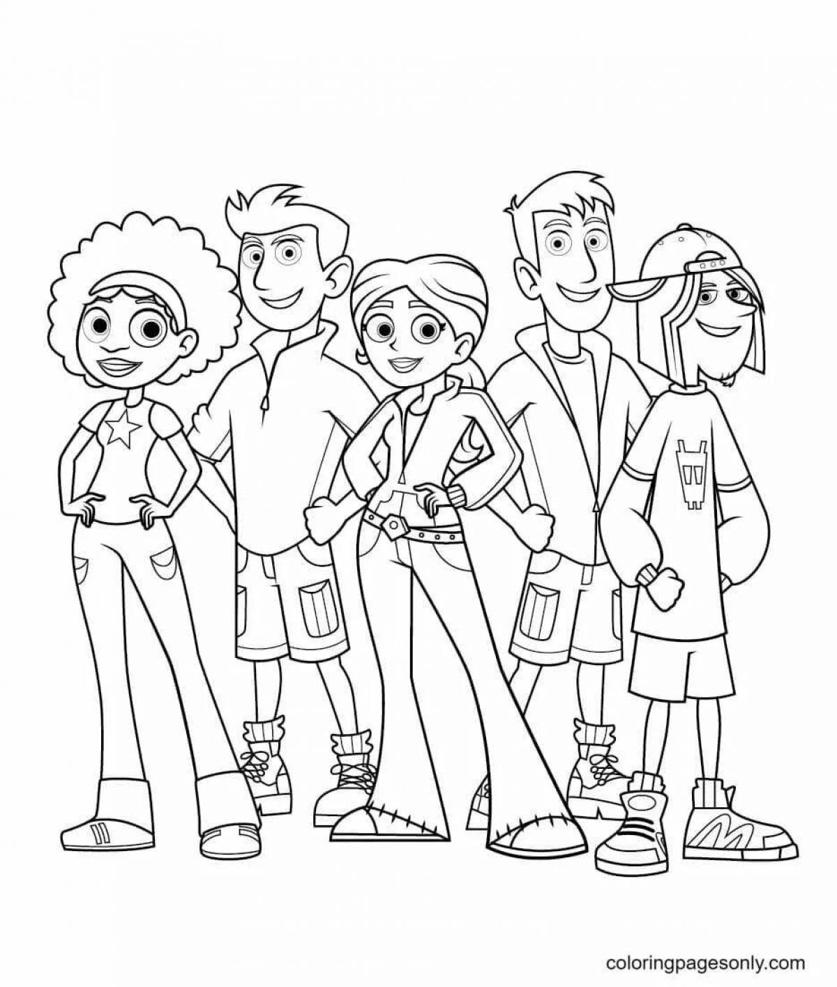 The kratt brothers' playful coloring page design