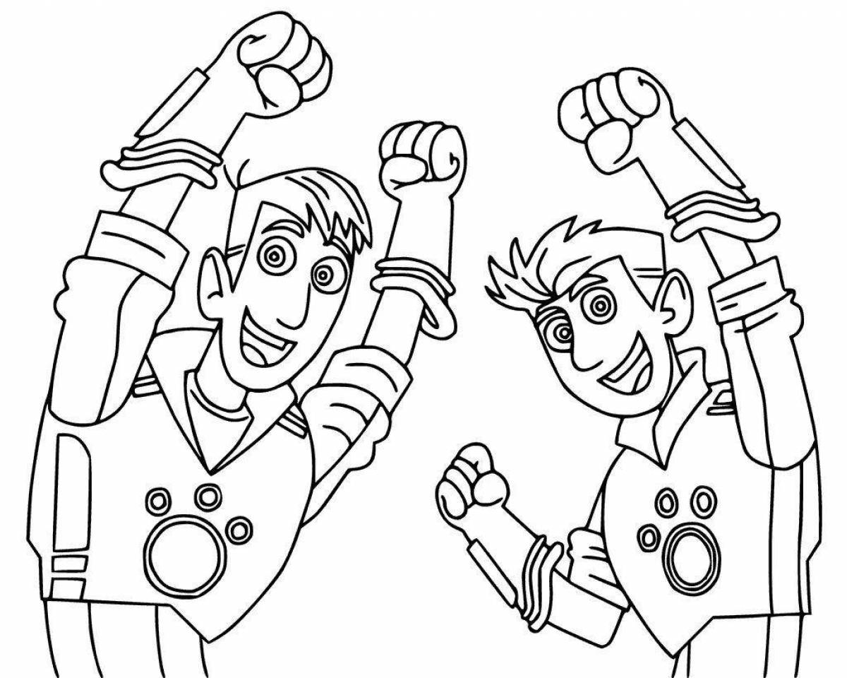 Kratt brothers fun coloring design