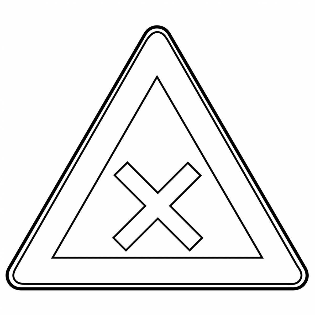 Attractive warning sign coloring page