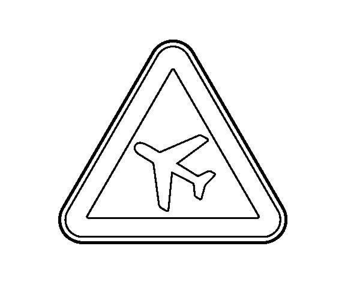Coloring book of attractive warning sign