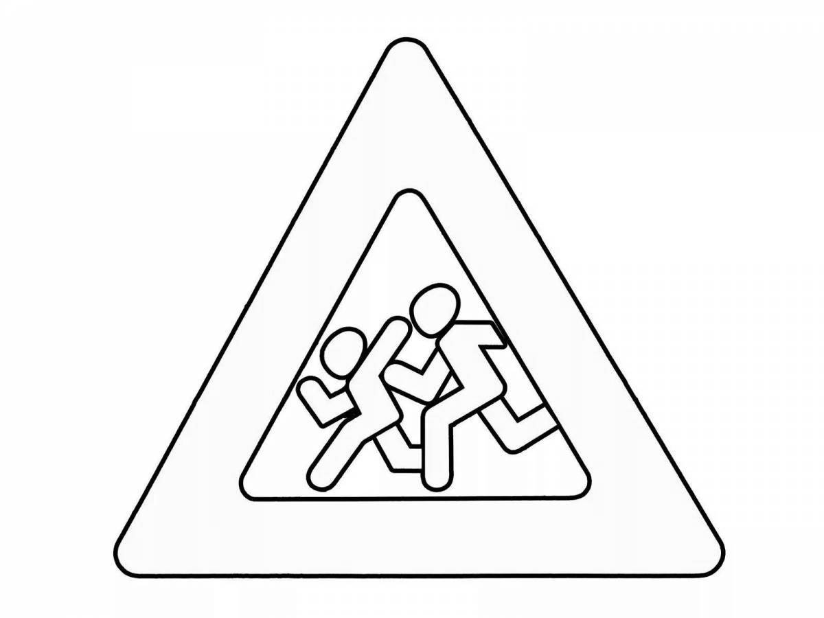 Funny warning signs coloring page