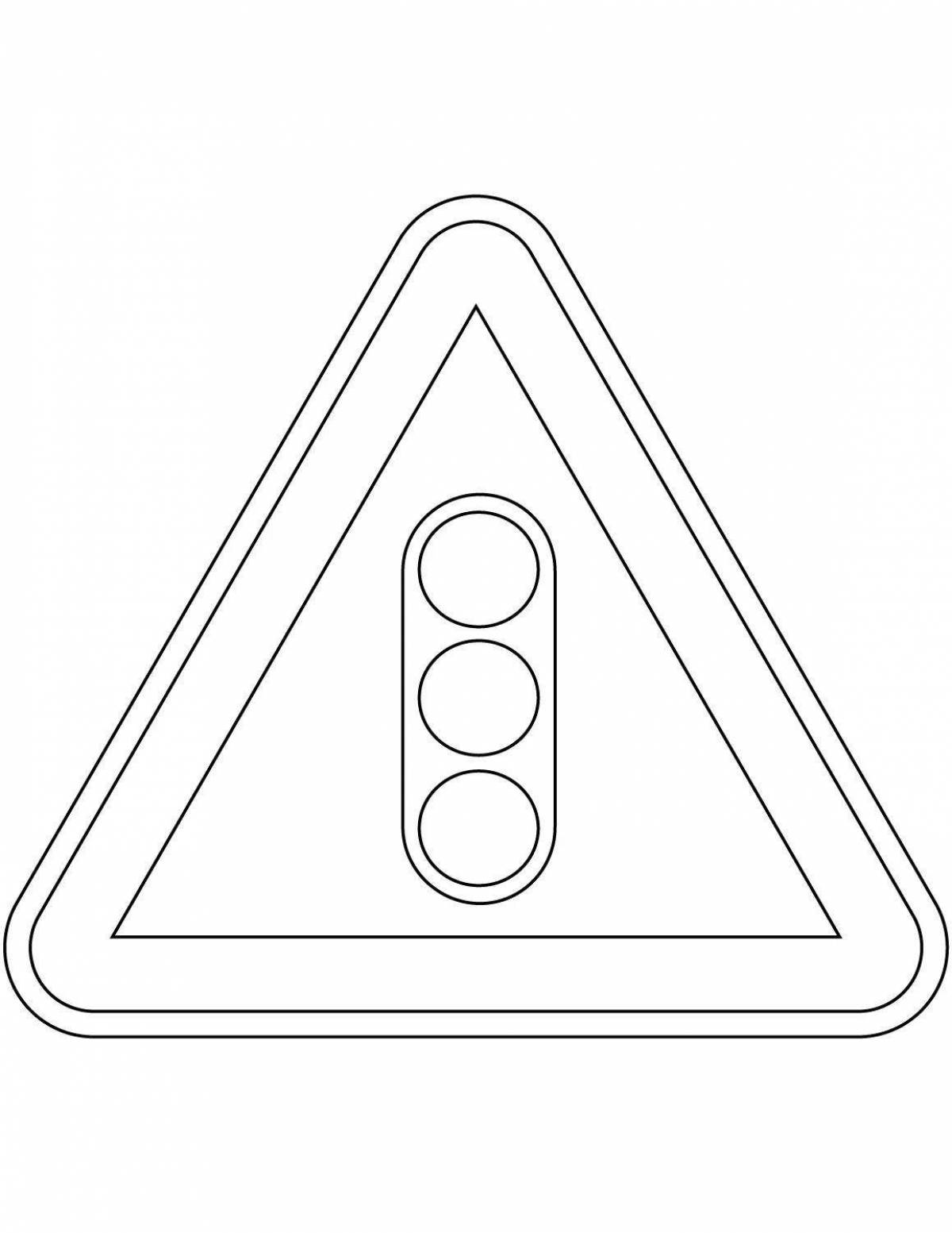 Exciting warning signs coloring page