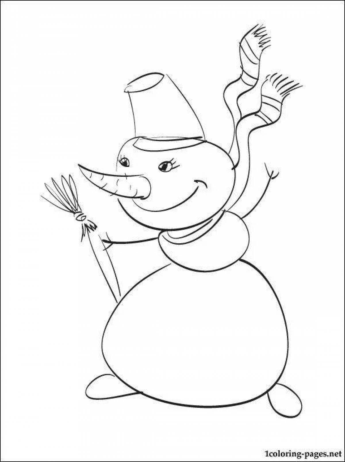 Funny snowman coloring book