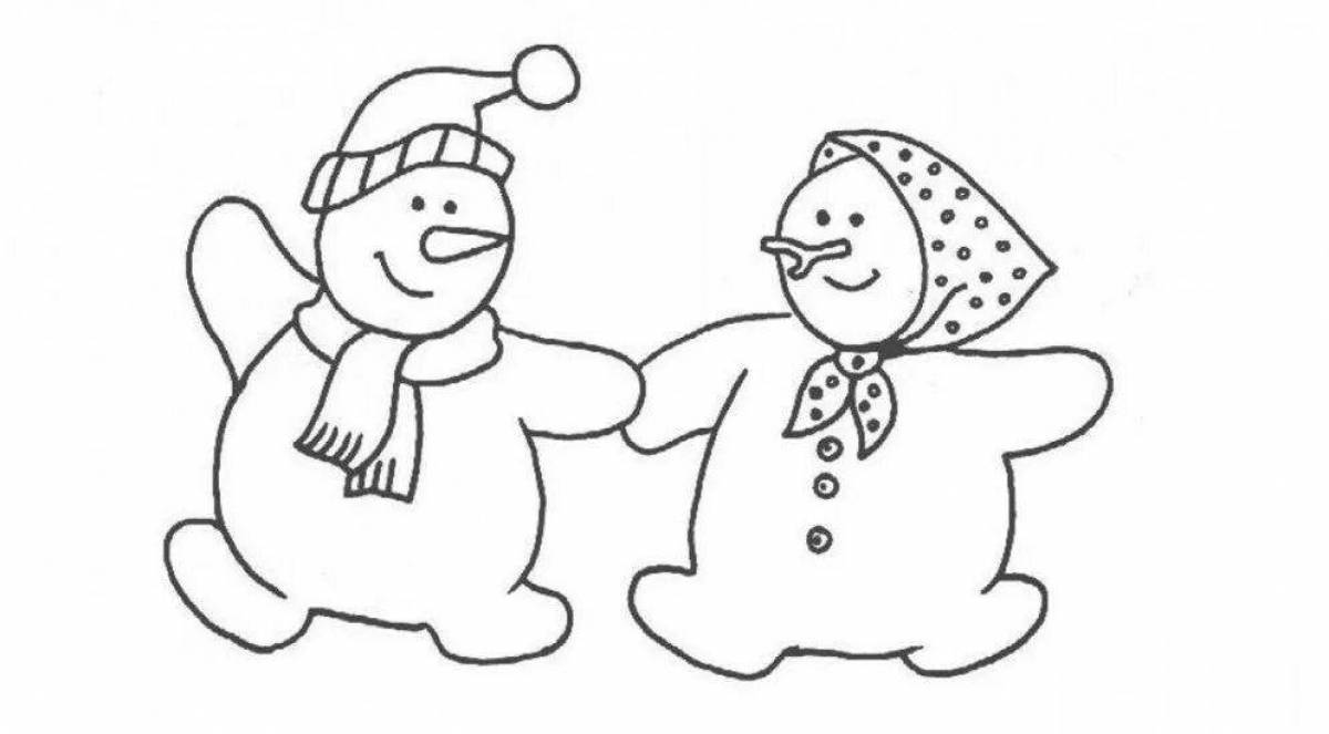 Naughty snowman coloring book