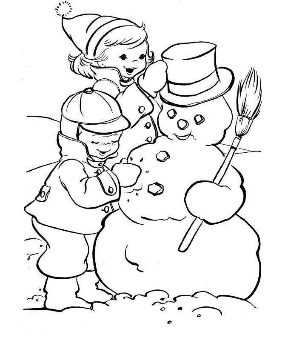 Outstanding snowman coloring