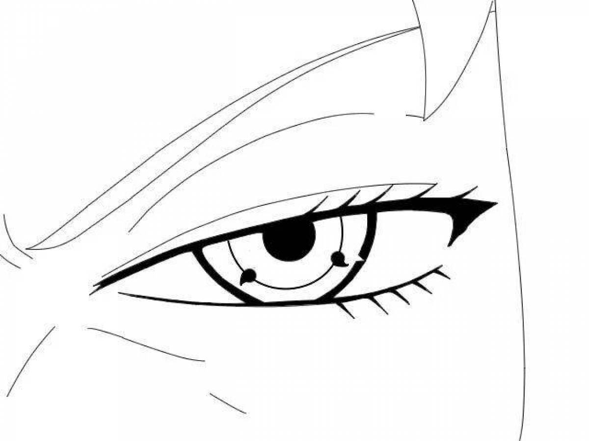 Раскраска аниме Наруто глаз Ширинга