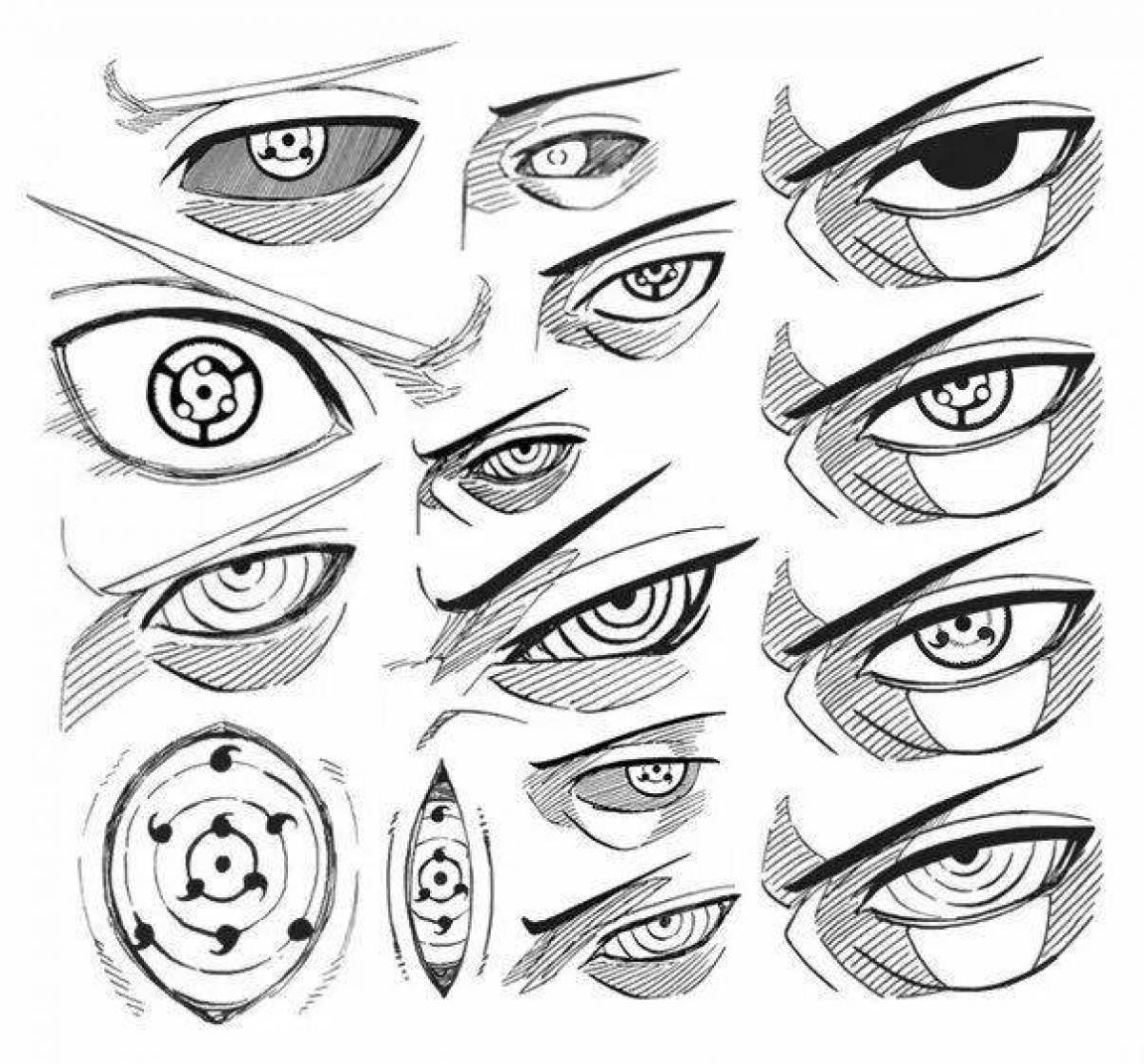 Рисовка глаз Наруто