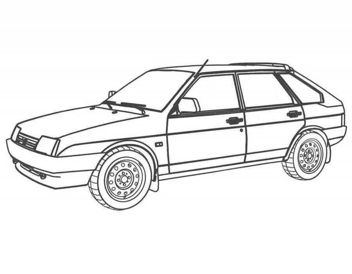 Машина ВАЗ 2115 для раскраски сзади