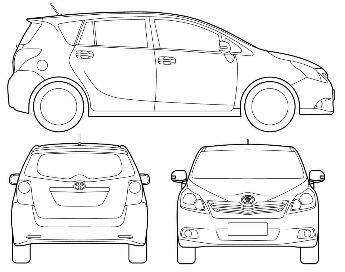Как нарисовать машину тойоту