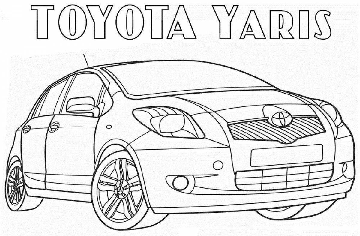 Раскраска с автомобилями Toyota