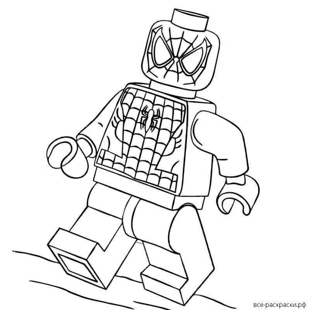 Раскраска Железный человек паук лего