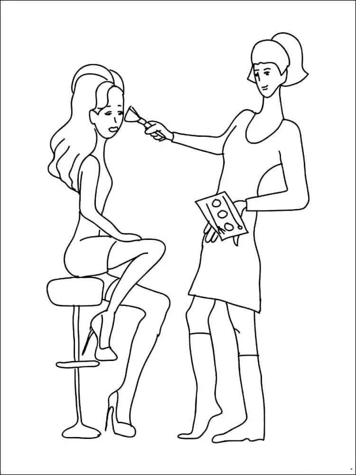 Refreshing beauty salon coloring page