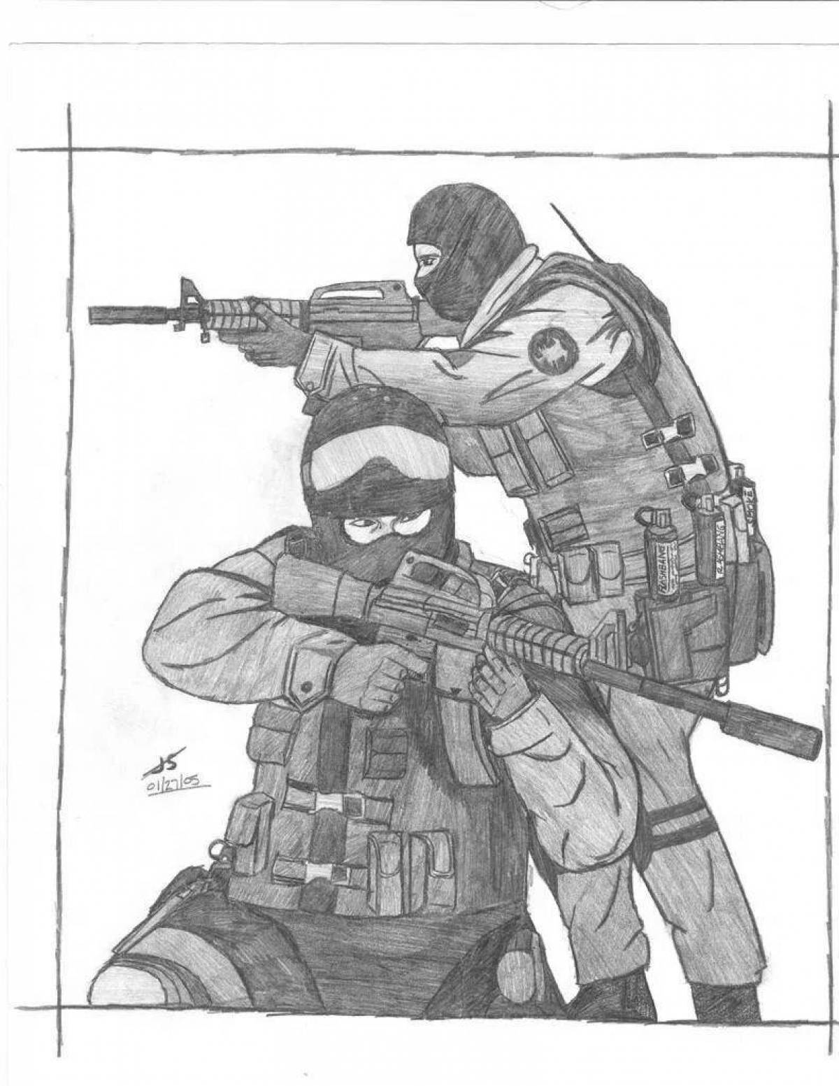 Counter strike colorful coloring page