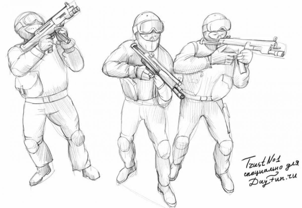 Sparkling counter strike coloring page