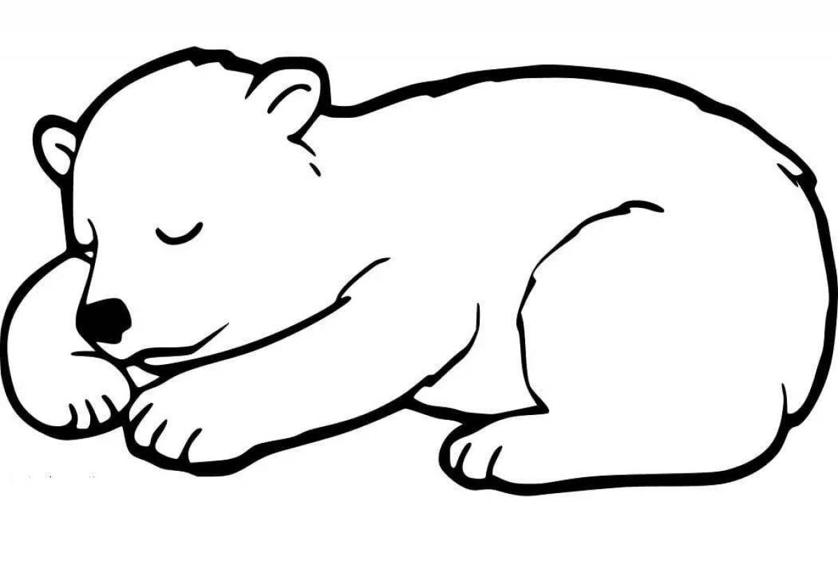 Sleeping bear coloring page
