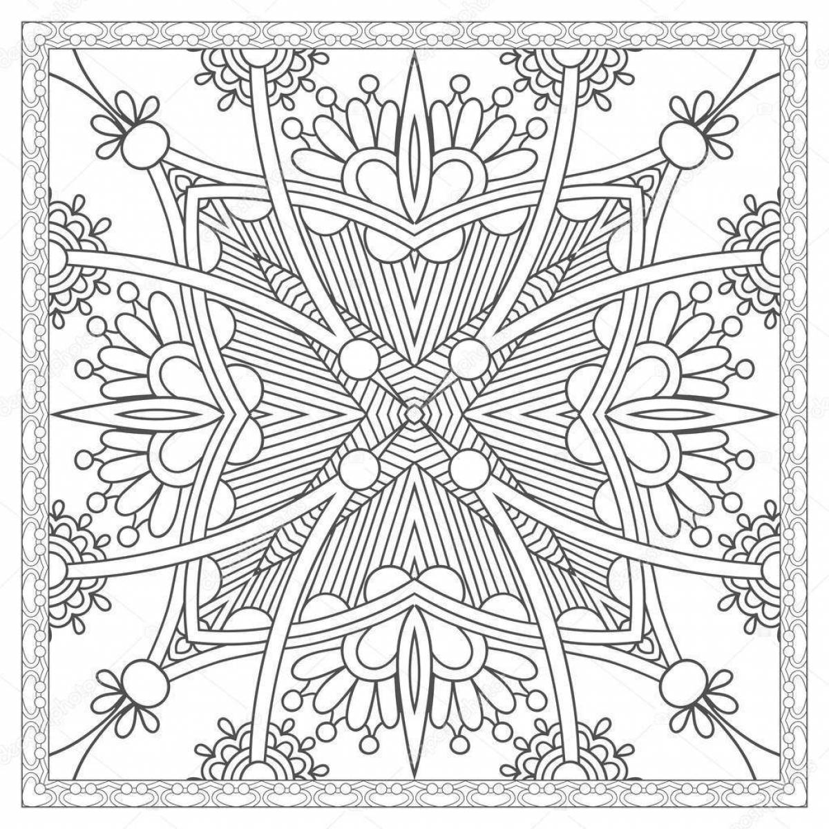 Coloring page inviting Pavloposadsky scarf