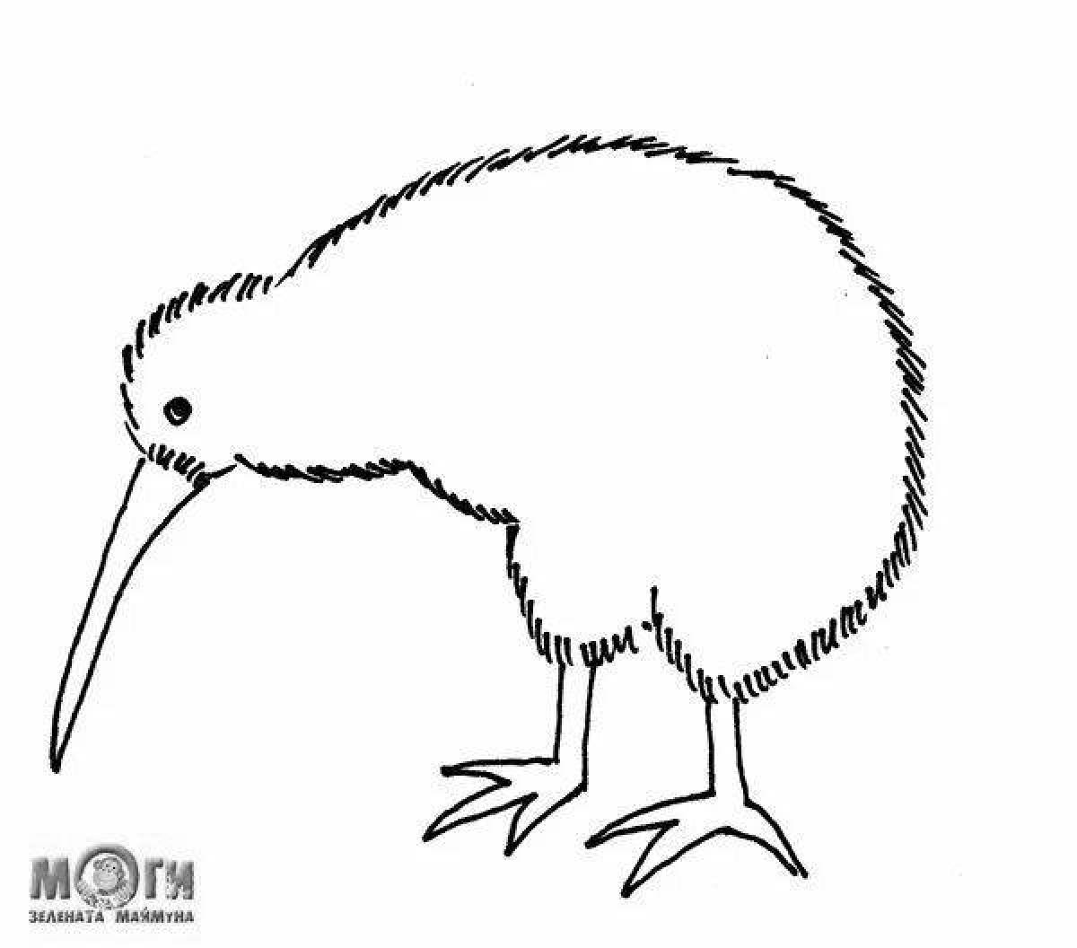 Playful kiwi coloring page