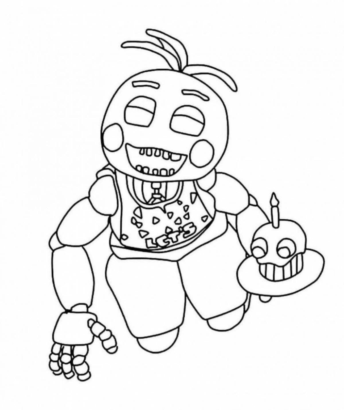Chica's mesmerizing fnaf coloring