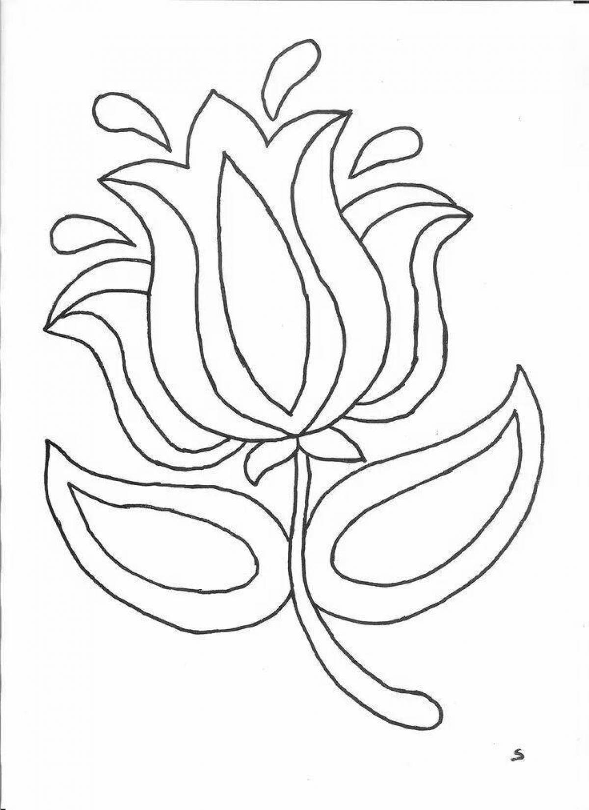 Charming stone flower coloring page