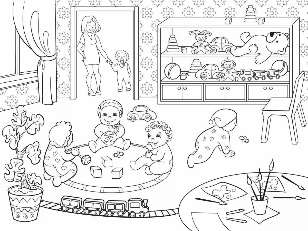 Coloring game room