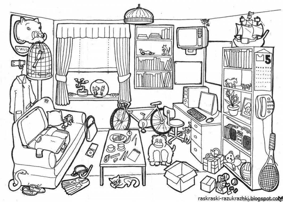 Color Explosion Playroom Coloring Page