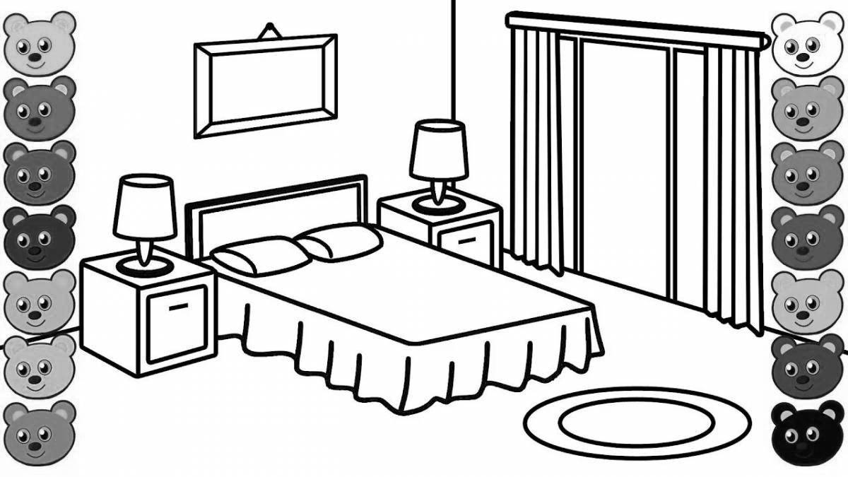 Coloring game room coloring page