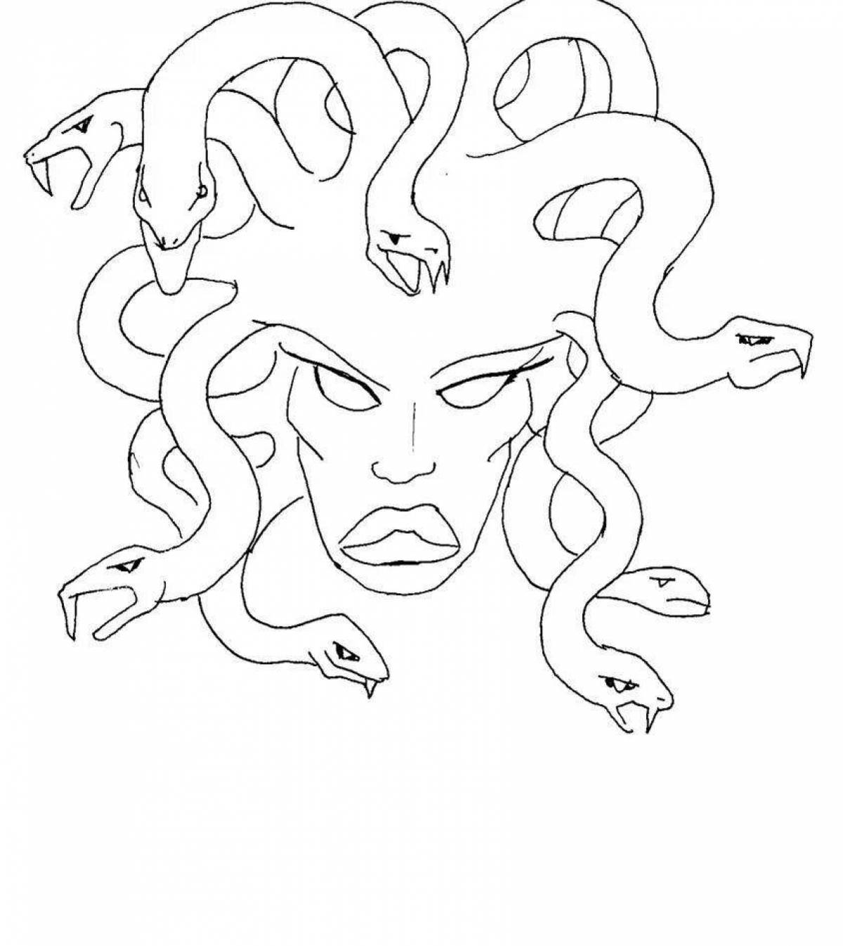 Awesome gorgon medusa coloring page