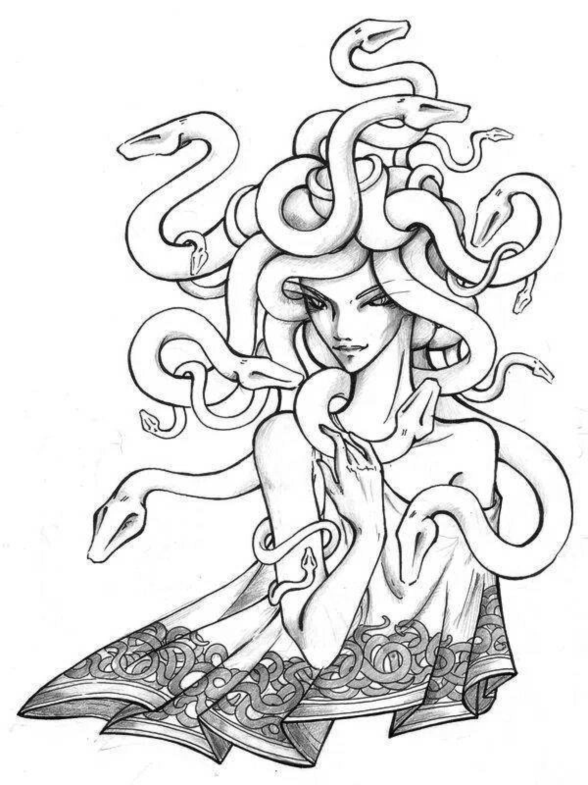 Gorgon medusa coloring book