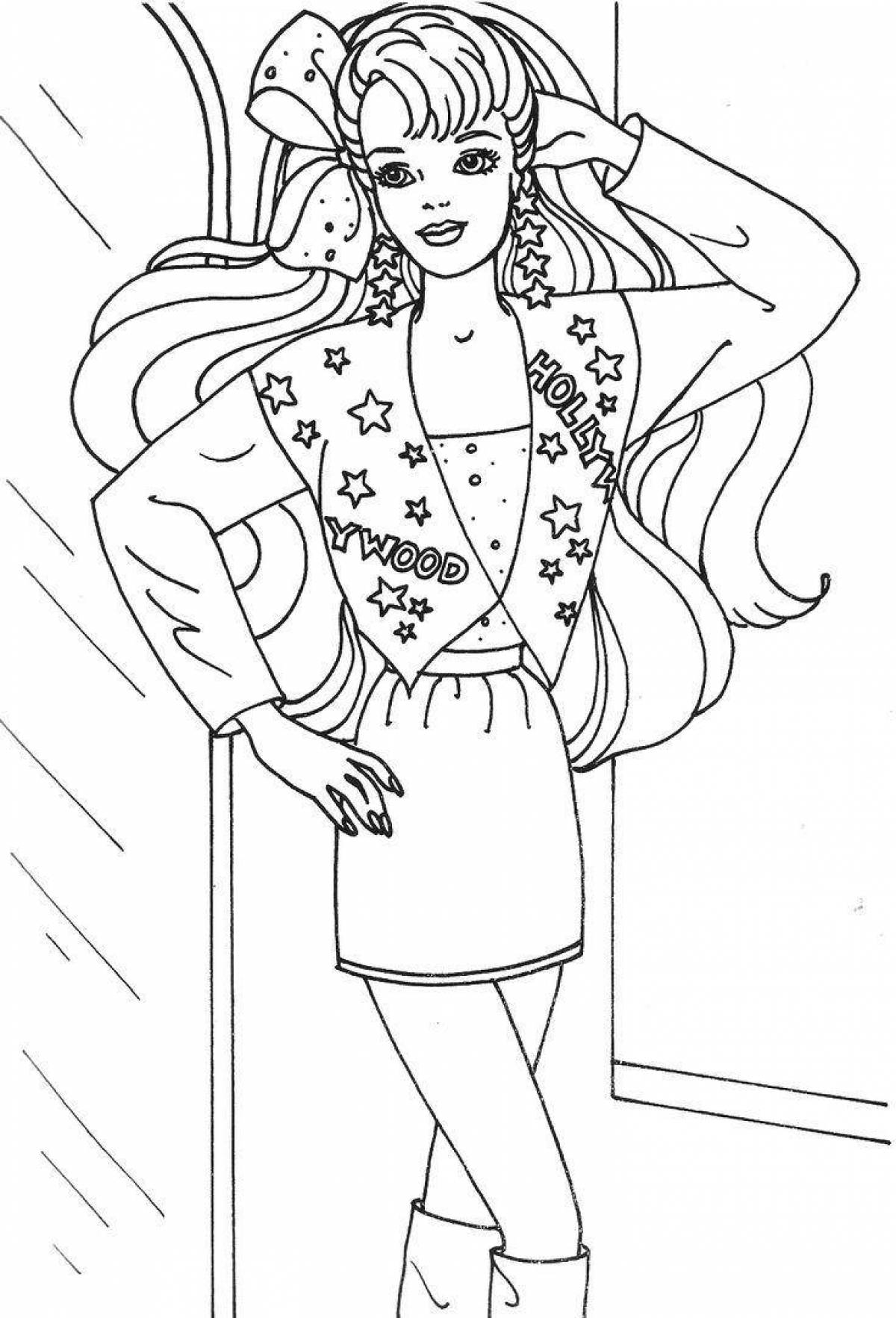 Coloring book shining pregnant barbie