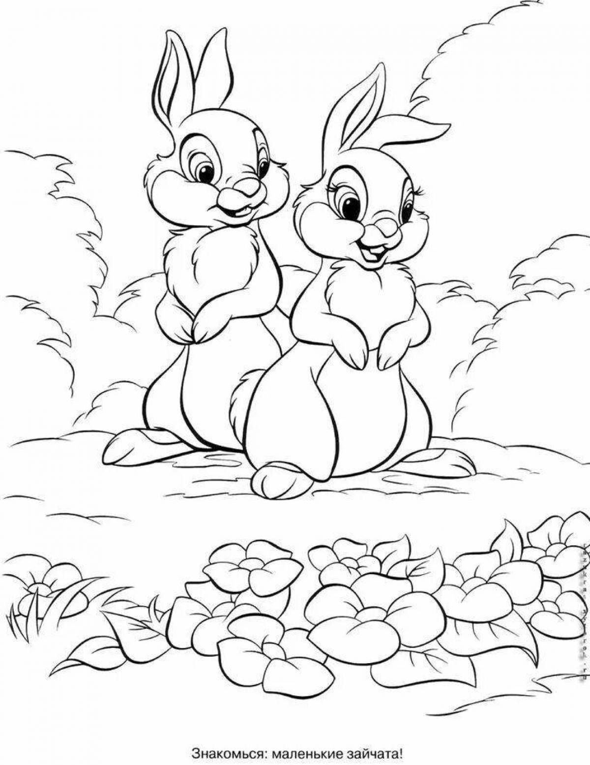 A fascinating coloring picture of a rabbit